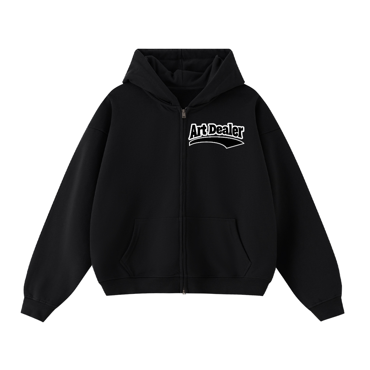 ART DEALER CROPPD ZIP HOODIE