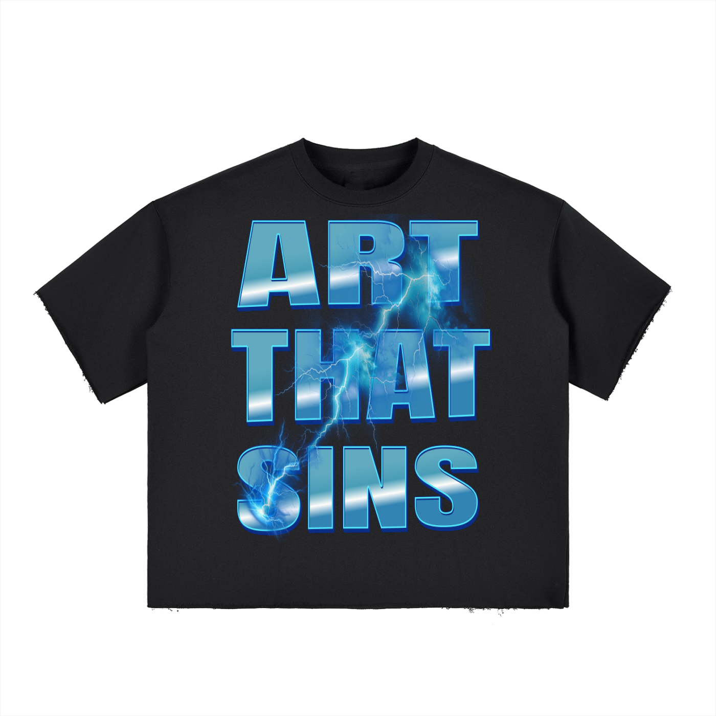 ART THAT SINS BOXY RAW EDGE TEE