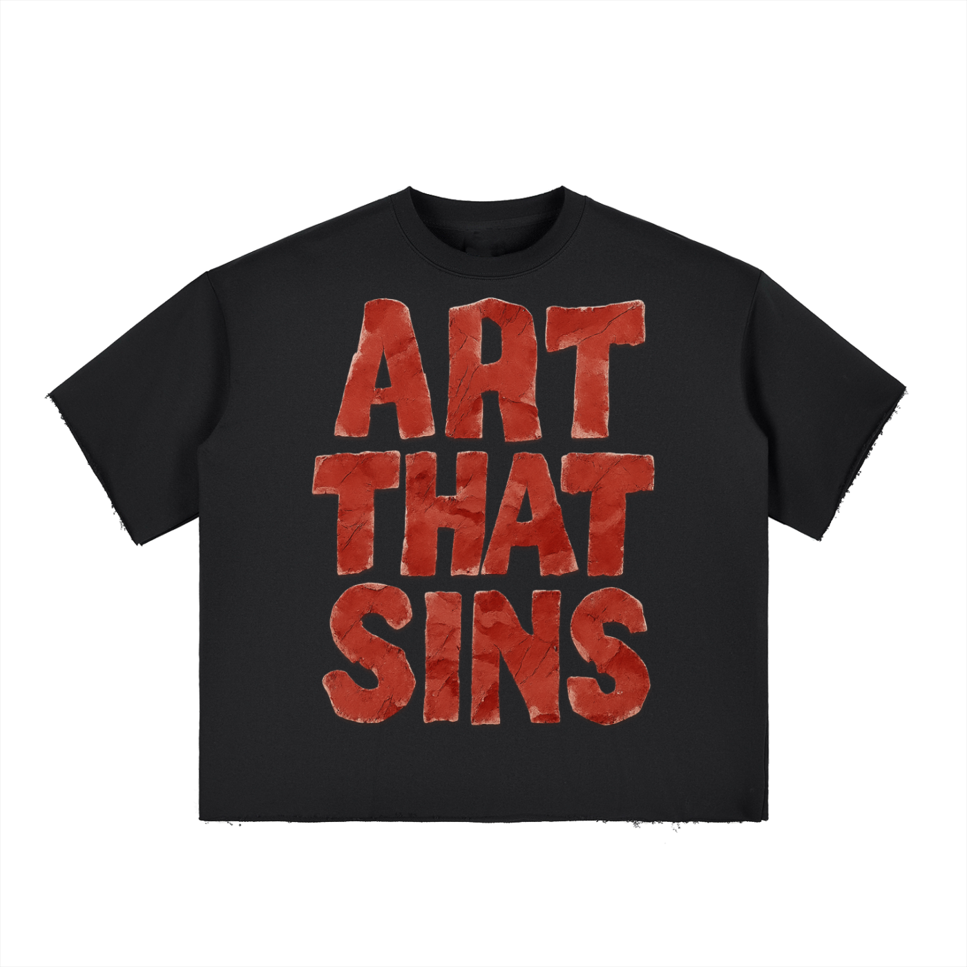 ART THAT SINS BOXY RAW EDGE TEE