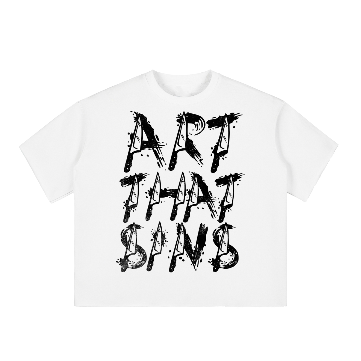SLASHER ART THAT SINS BOXY RAW EDGE TEE