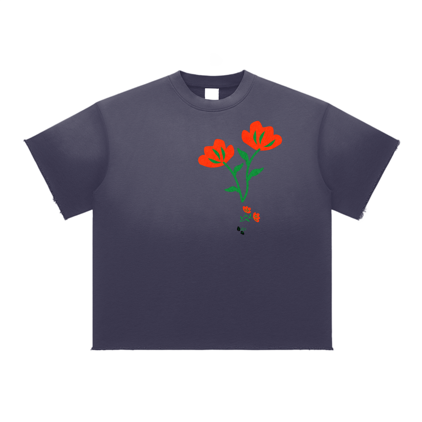 FLWRS FADE RAW EDGE TEE