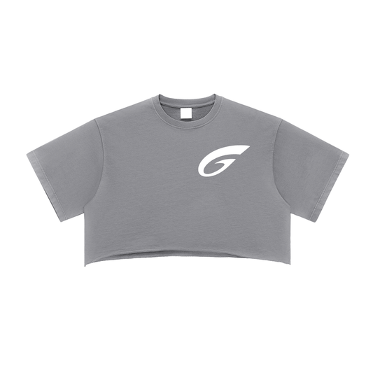 GCF SNOW WASHED RAW EDGE CROP TOP