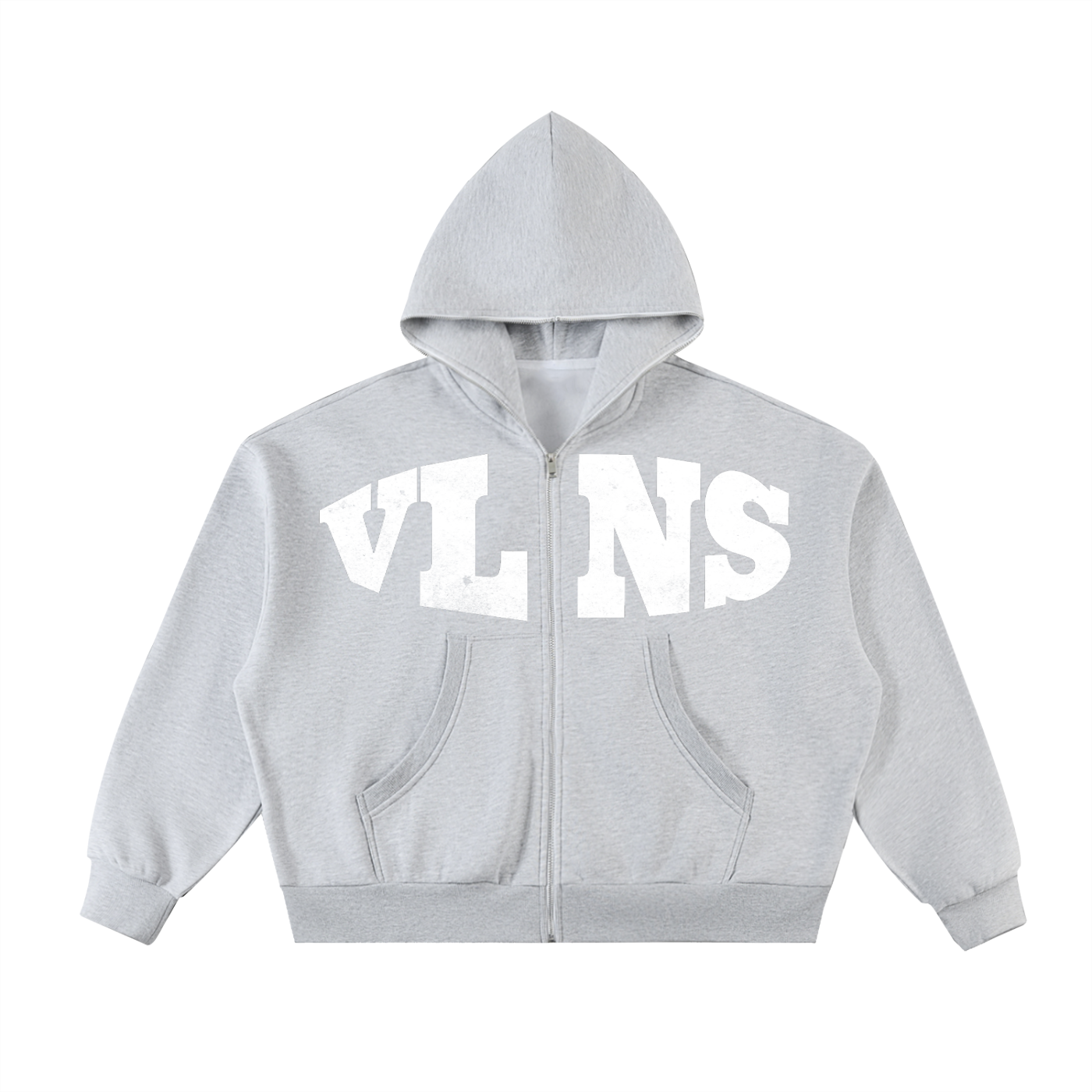 VLNS. FLEECED ZIP UP BOXY HOODIE