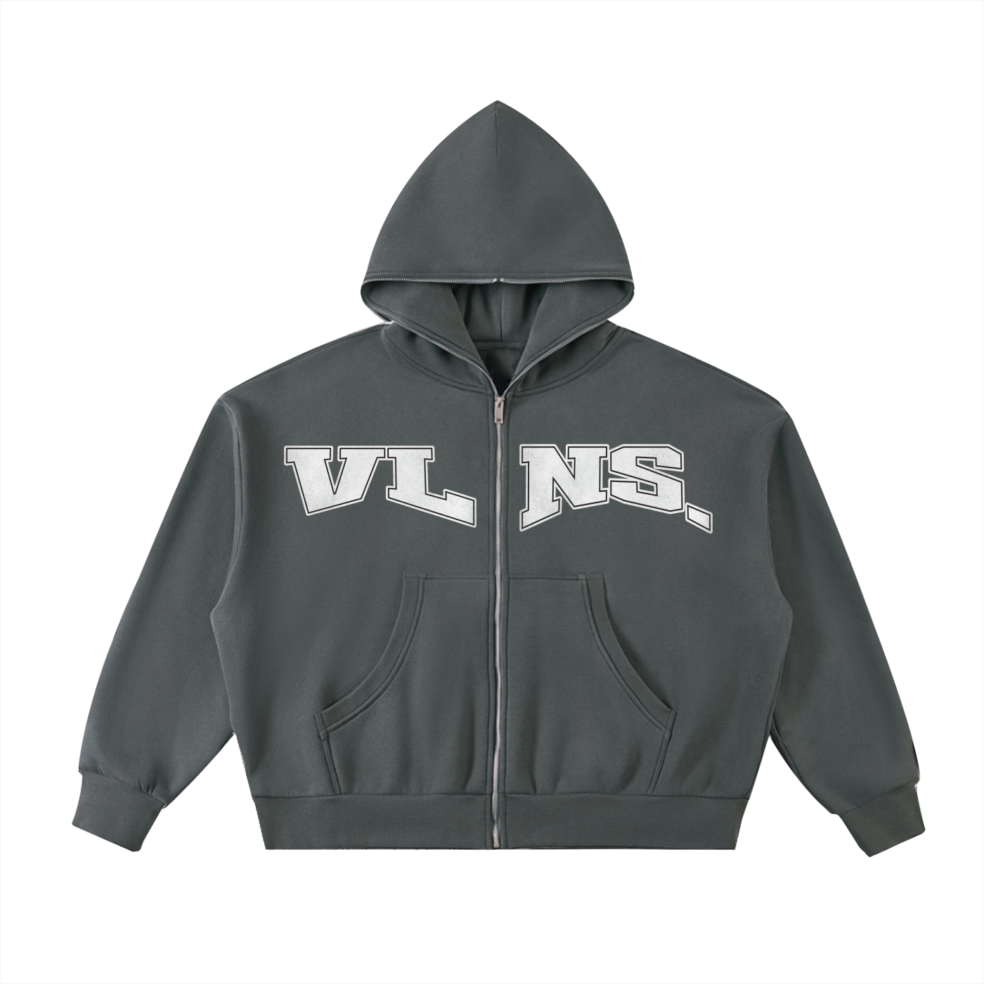 VLNS. FLEECED ZIP UP BOXY HOODIE