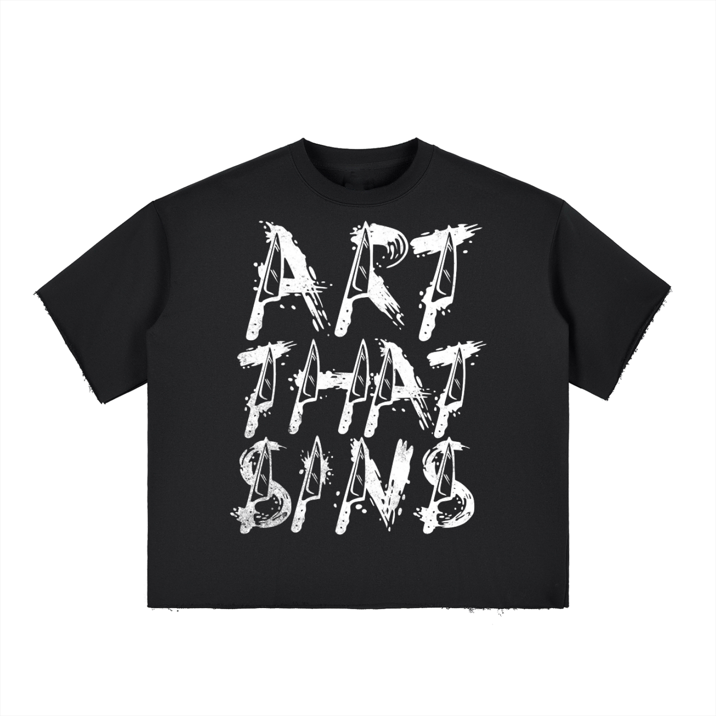 SLASHER ART THAT SINS BOXY RAW EDGE TEE