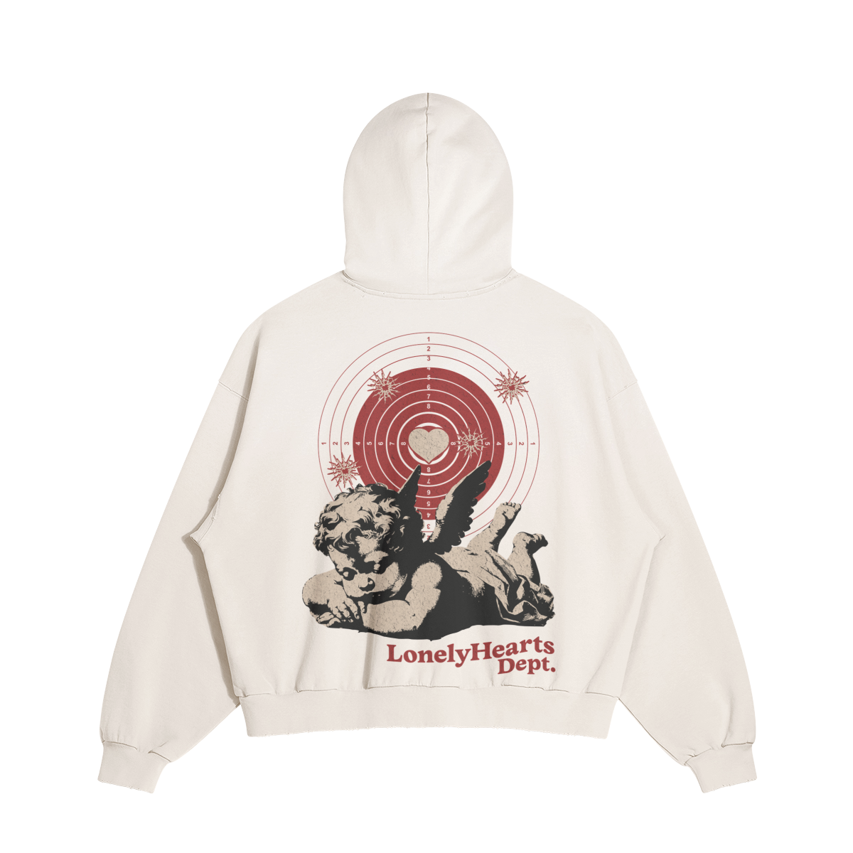 LONELY HEARTS DEPT. DISTRESSED BOXY HOODIE