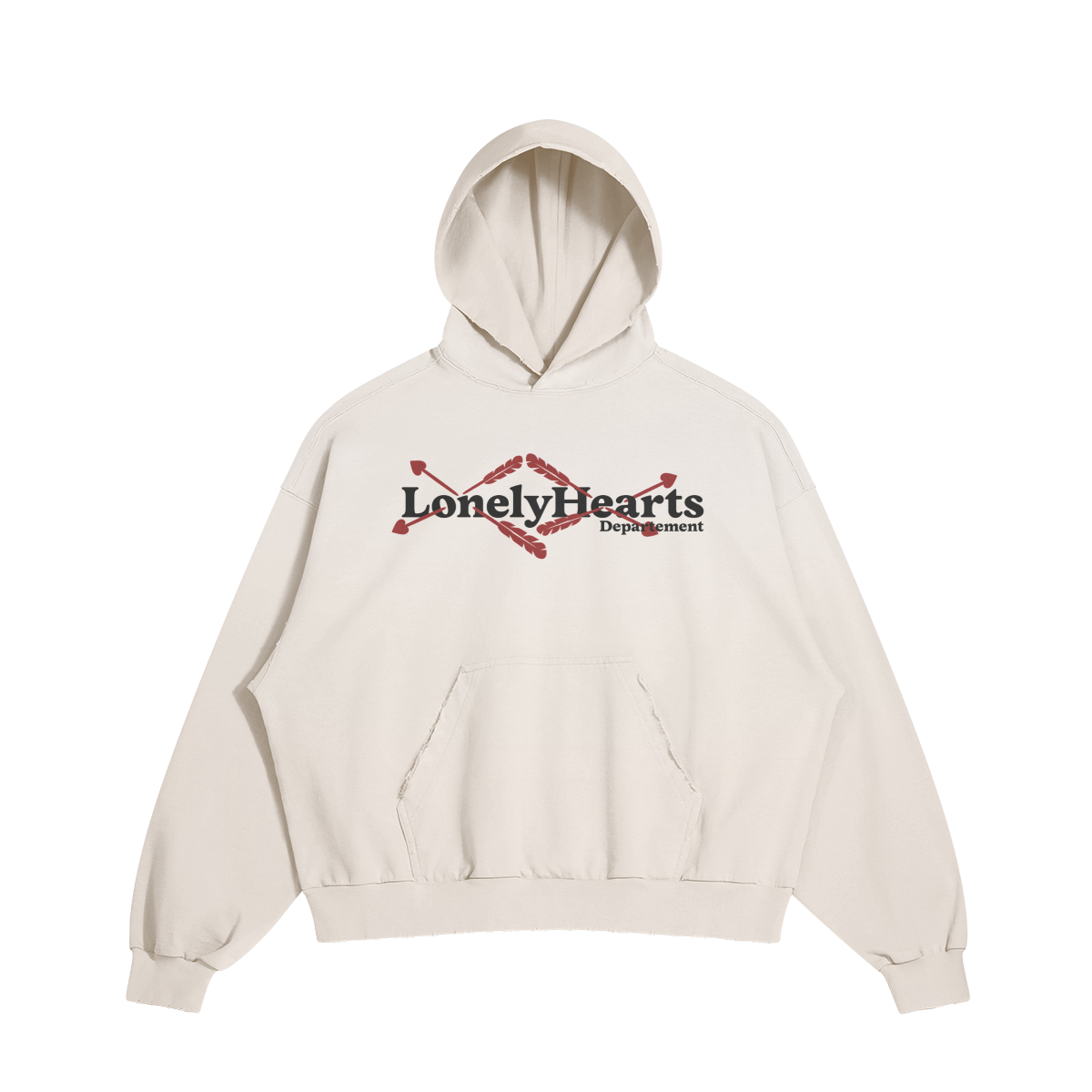 LONELY HEARTS DEPT. DISTRESSED BOXY HOODIE