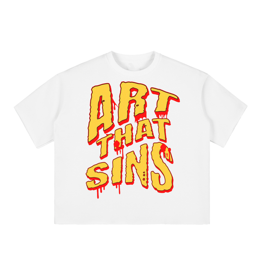 ART THAT SINS BOXY RAW EDGE TEE