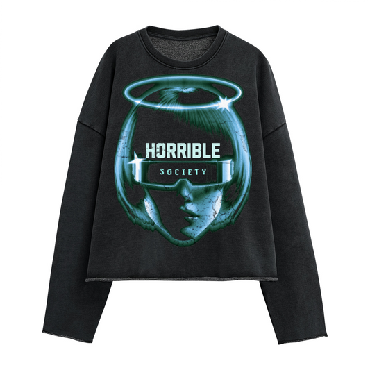 HORRIBLE SOCIETY CROPPED CREW NECK