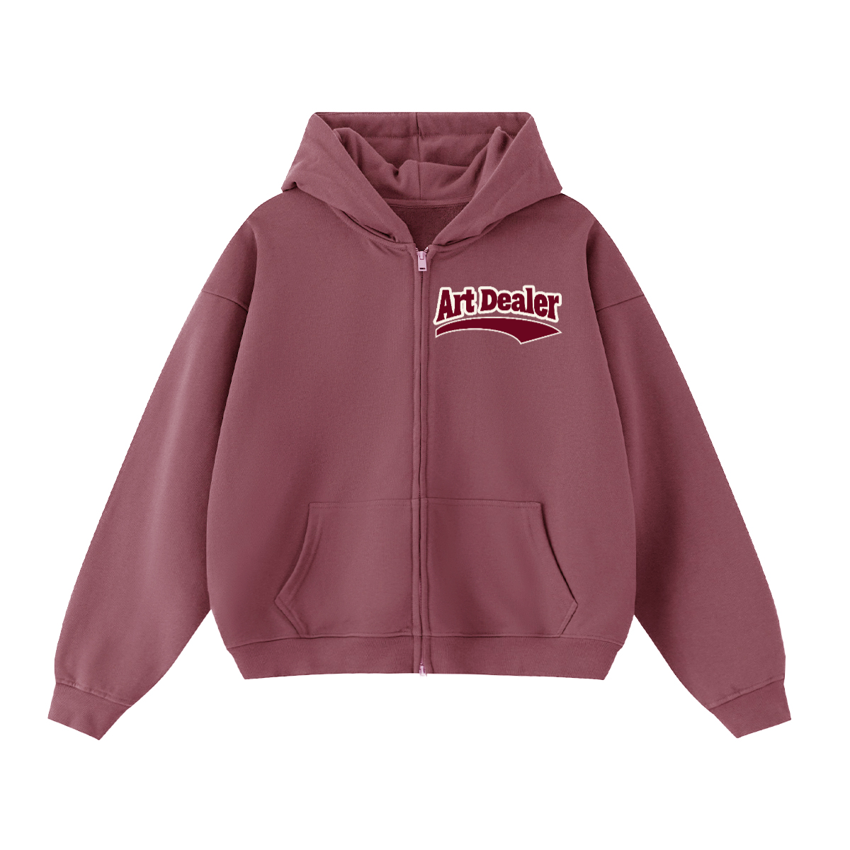 ART DEALER CROPPD ZIP HOODIE