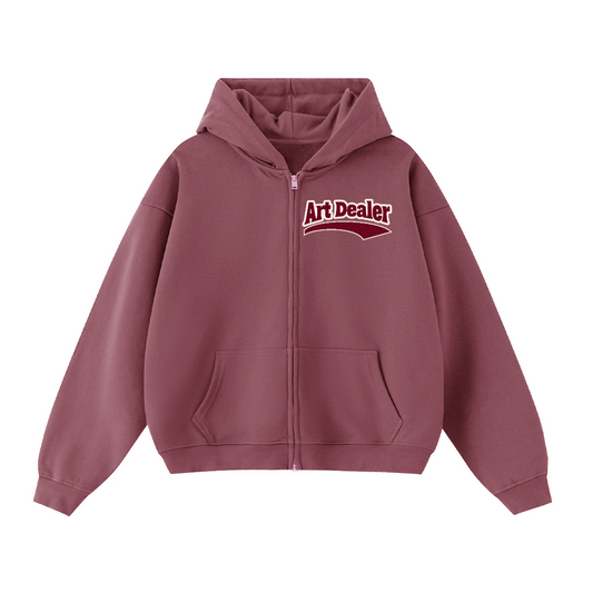 ART DEALER CROPPD ZIP HOODIE