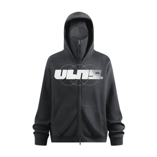 VLNS. WINDPROOF ZIP UP HOODIE WITH BUILT IN FACE MASK