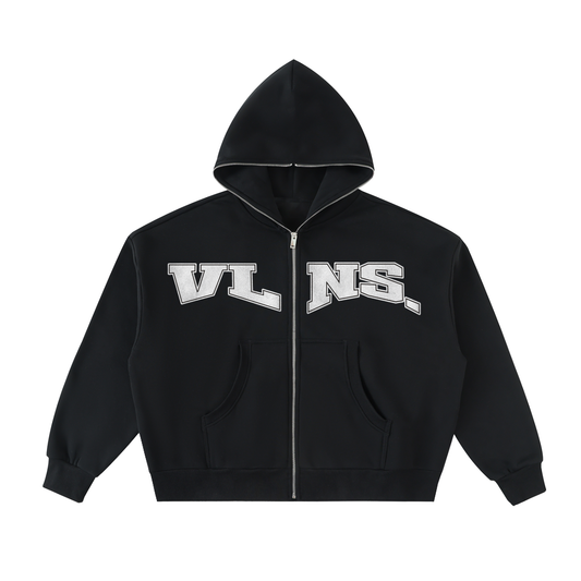 VLNS. FLEECED ZIP UP BOXY HOODIE