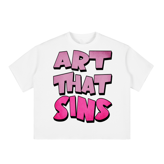 ART THAT SINS BOXY RAW EDGE TEE