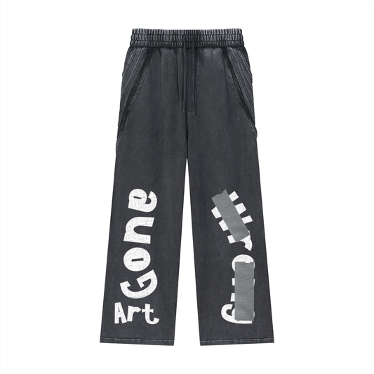 ART GONE WRONG SNOW WASHED RAW EDGE JOGGERS