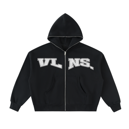 VLNS. FLEECED ZIP UP BOXY HOODIE