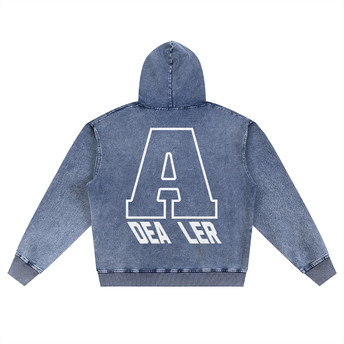 ART DEALER SNOW WASH OVERSIZED ZIP UP HOODIE
