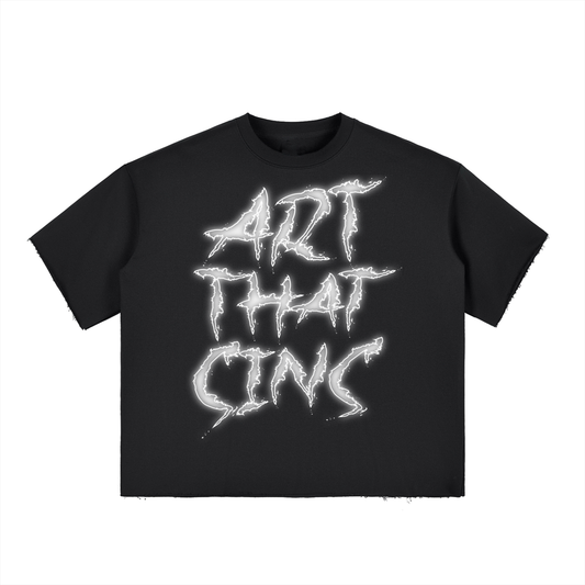 RAGE ART THAT SINS BOXY RAW EDGE TEE