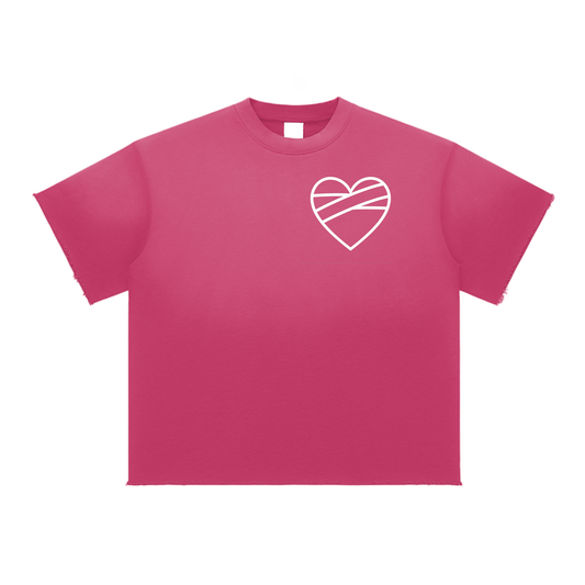 LONELY HEARTS FADE RAW EDGE TEE