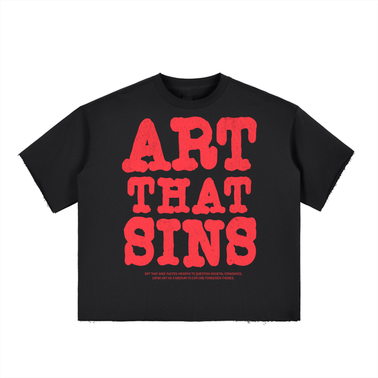 ART THAT SINS BOXY RAW EDGE TEE