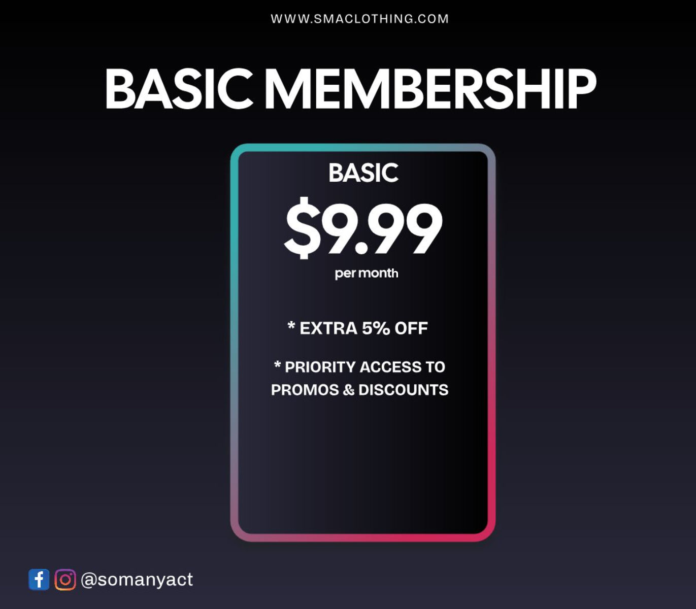 SMA BASIC MEMBERSHIP PLAN