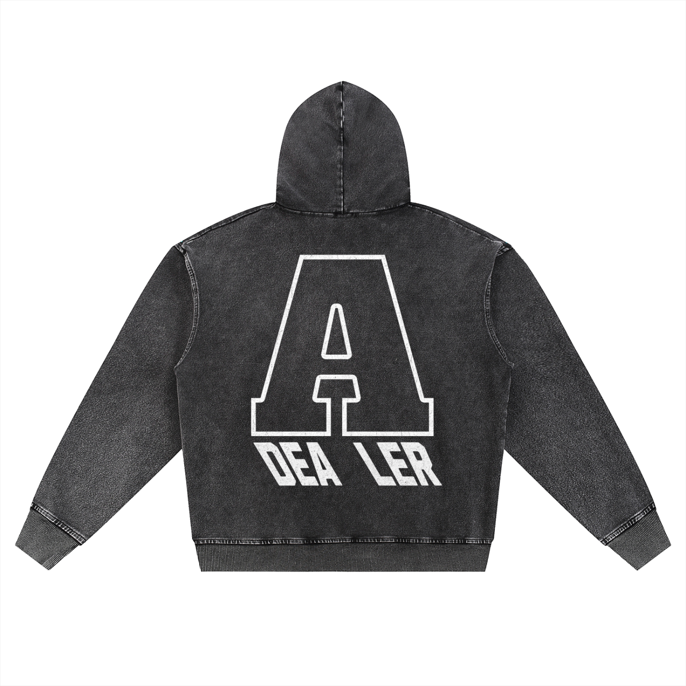 ART DEALER SNOW WASH OVERSIZED ZIP UP HOODIE