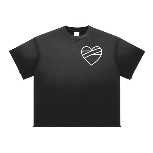 LONELY HEARTS FADE RAW EDGE TEE