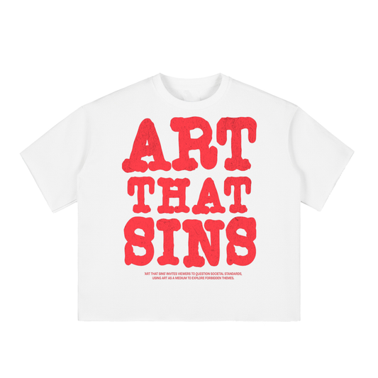 ART THAT SINS BOXY RAW EDGE TEE