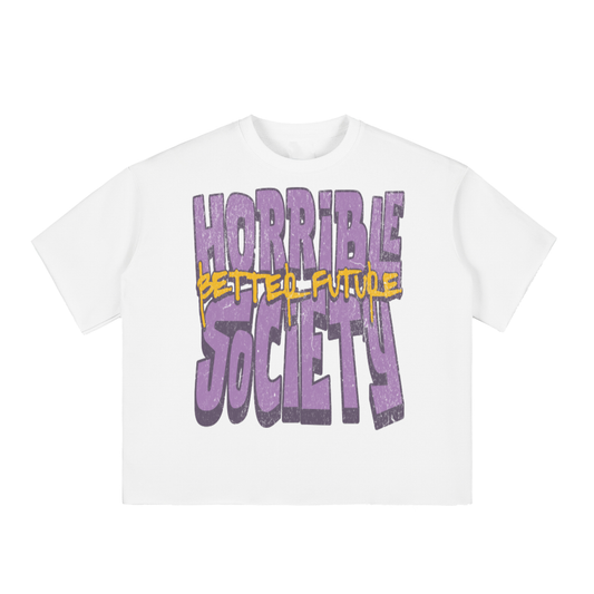 HORRIBLE SOCIETY BOXY RAW EDGE TEE