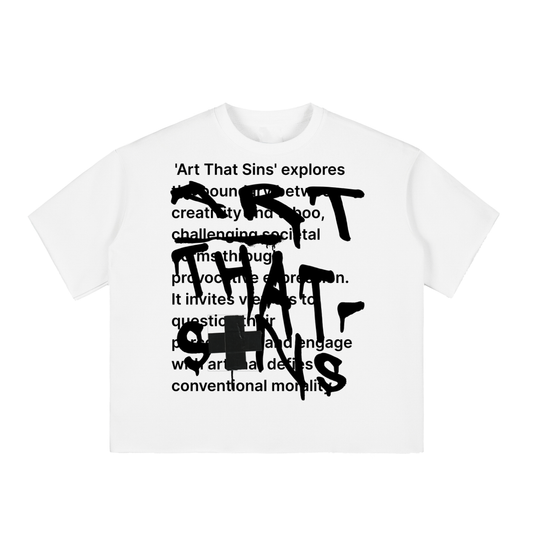 ART THAT SINS BOXY RAW EDGE TEE