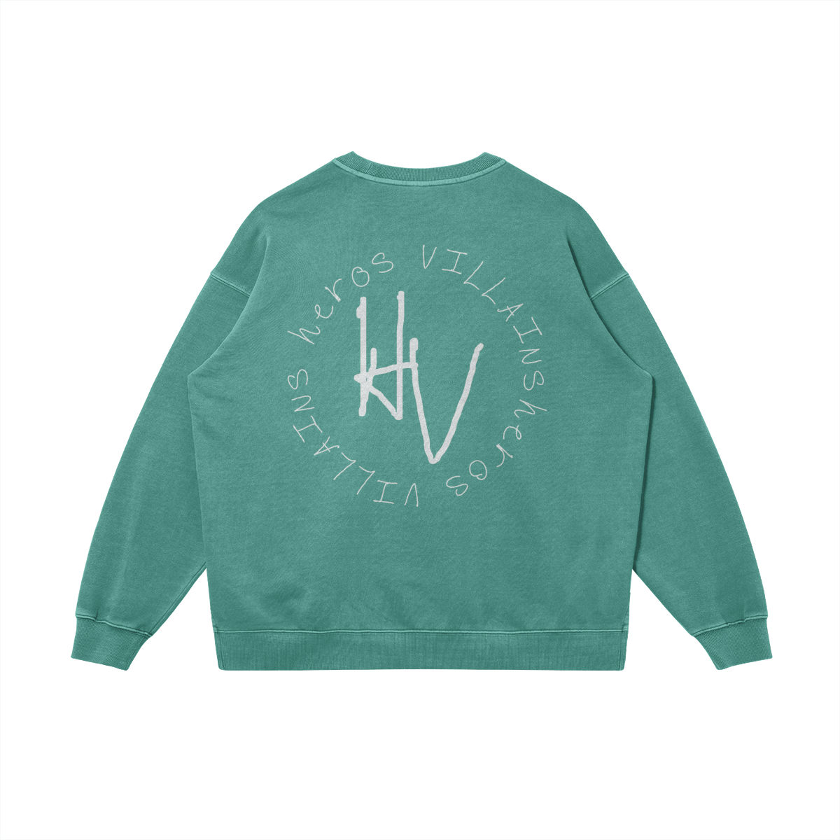 H&V HEAVYWEIGHT OVERSIZED FADED SIDE SLIT CREW NECK