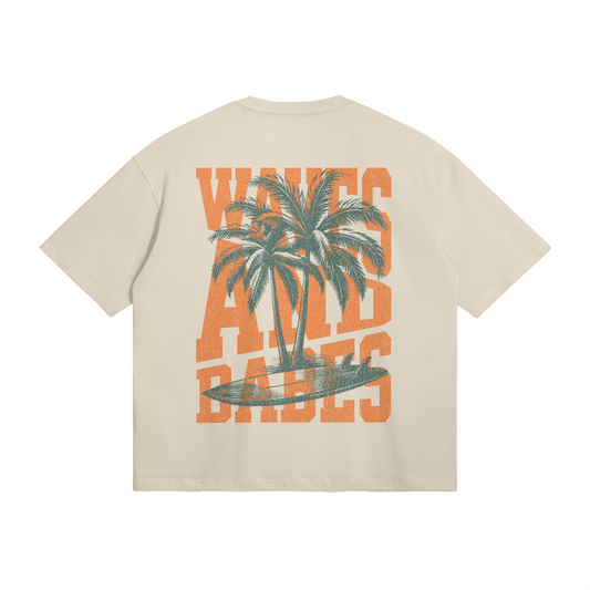WAVES AND BABES BOXY TEE